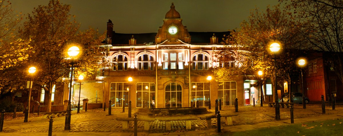 The Old Firehouse at Night
