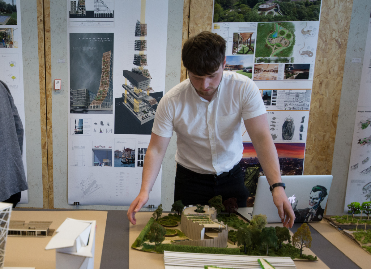 Architectural Engineering student in the studio