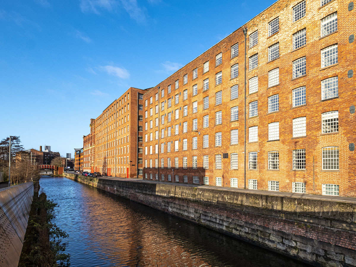 Building on the side of a canal