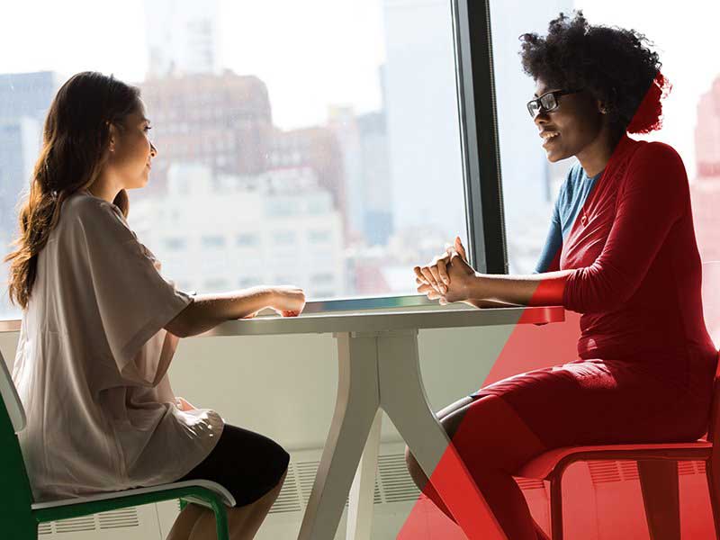 Two students talking