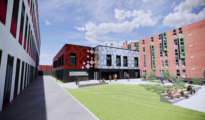 Artists impression of the Greater Manchester Institute of Technology (GMIoT) building