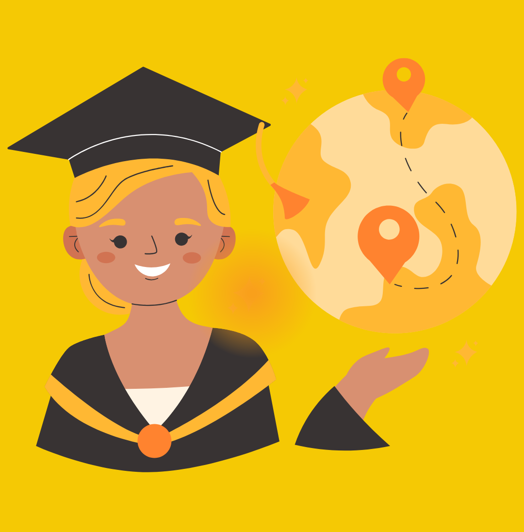 Illustration representing an International student