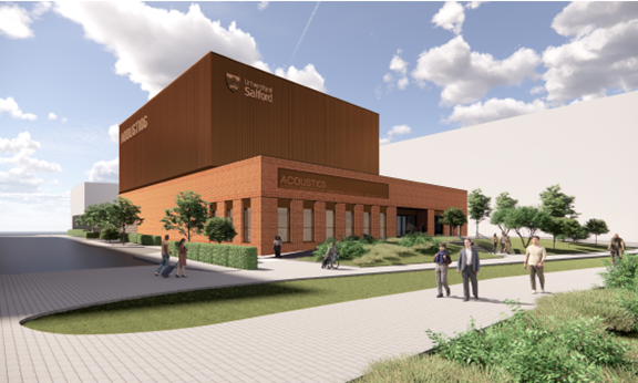 Artists impression of the Acoustics Building, University of Salford