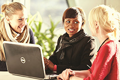 Three students in conversation