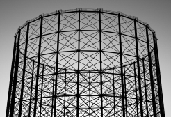 A view of a gasometer