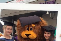 Graduation with mascot psychology fran