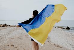 Child with Ukraine flag