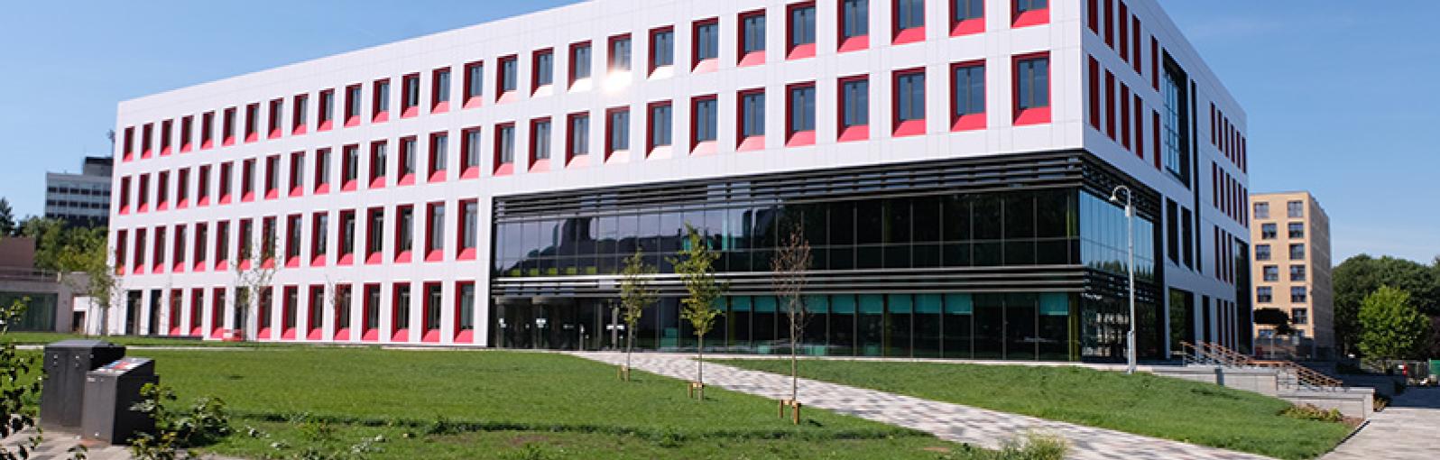 Exterior view of the SEE Building at the University of Salford