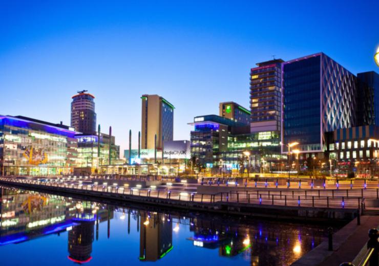 MediaCity skyline at night