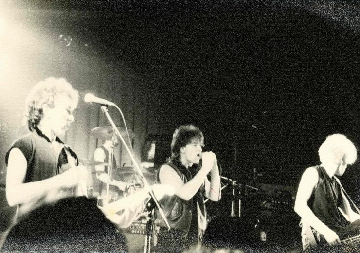 Photo of U2 during their concert on 3rd October 1981