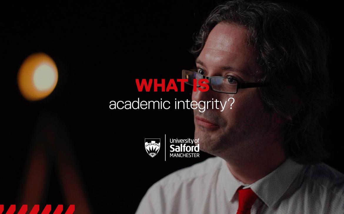 "What is academic integrity" written over academic speaker. 